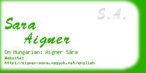 sara aigner business card