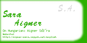 sara aigner business card